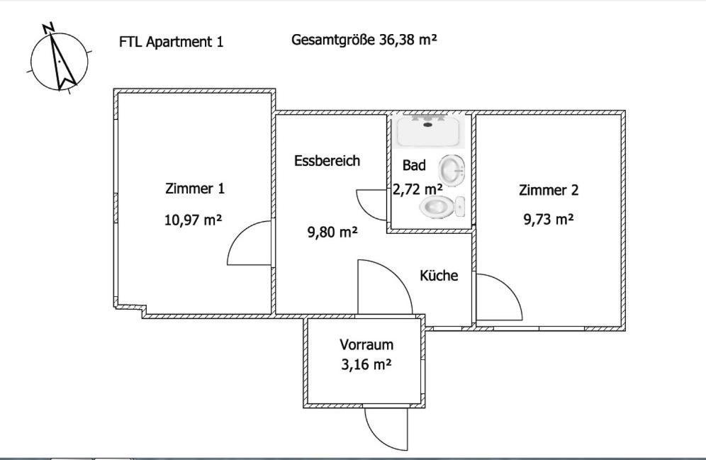 Monteur - Budget Apartments Freital Værelse billede